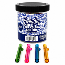 Everyday - 3" Mix Color with Rollstop Chillum Hand Pipe - 50ct Jar (MSRP $75.00)