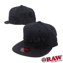 RAW - Black on Black Flat Brim Flex Hat (MSRP $19.99)