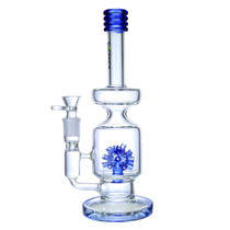 Clover Glass - 12" Assorted Virus Perc Rig Water Pipe - with 14M Bowl (MSRP $75.00)