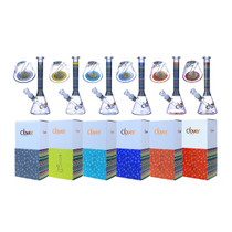 Clover Glass - 10" Assorted Abstract Decal Neck Beaker Water Pipe - with 14M Bowl (MSRP $50.00)