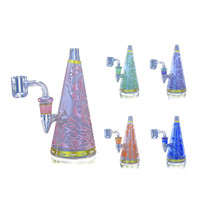 Clover Glass - 6.5" Assorted Tribal Decal Cone Water Pipe - with 14M Banger (MSRP $50.00) 