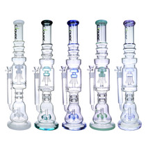 Clover Glass - 22" Assorted Color Multi Perc Water Pipe (MSRP $100.00)