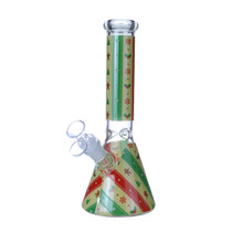 Clover Glass - 10" Assorted Glow in the Dark Holiday Decal Beaker Water Pipe - with 14M Bowl (MSRP $35.00)