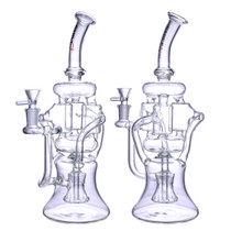 Clover Glass - 13" Multi Perc Recycler Water Pipe - with 14M Bowl (MSRP $75.00)
