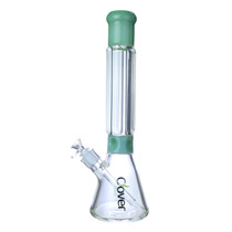 Clover Glass - 15" Assorted Diamond Neck Beaker Water Pipe - with 14M Bowl (MSRP $90.00)