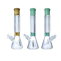 Clover Glass - 15" Assorted Diamond Neck Beaker Water Pipe - with 14M Bowl (MSRP $90.00)