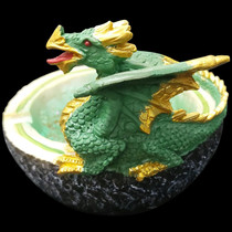 Ceramic Green Glitter Dragon Ashtray (MSRP $15.00)