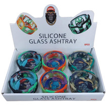 Glass Ashtray with Silicone - Display of 6 (MSRP $5.00ea)