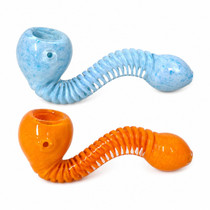 4" Twisted Frit Art Sherlock Hand Pipe - 2 Pack (MSRP $15.00ea)