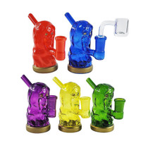 3.7" Assorted Full Color Reaper Water Pipe - with 14M Male Bowl (MSRP $15.00)