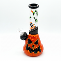 10" Clay Pumpkin Beaker Water Pipe - with 14M Male Bowl (MSRP $30.00)