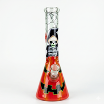 10" Assorted Halloween Design Beaker Water Pipe - with 14M Male Bowl (MSRP $30.00)