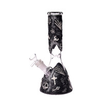 10" Clay Halloween Gothic Beaker Water Pipe - with 14M Male Bowl (MSRP $35.00) 