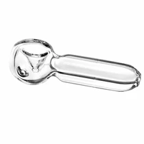 4.5" Clear Heavy Triple Handle Spoon Hand Pipe (MSRP $20.00)