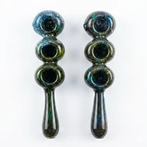 6" Triple Bowl Frit Spoon Hand Pipe - 2 Pack (MSRP $20.00ea)