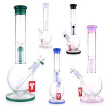 Tigerat - 15" Assorted Color Tube Rim Beaker Ball Water Pipe - with 14M Male Bowl (MSRP $40.00)