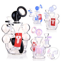 Tigerat - 6.5" Assorted Color Rim Ball Recycler Water Pipe - with 14M Male Bowl & Banger (MSRP $50.00)