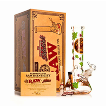 RAW x Gear Premium  - 12" Sidekick Borosilicate Lighter Holster Beaker Water Pipe - RAW 20th Anniversary Limited Edition (MSRP $250.00)