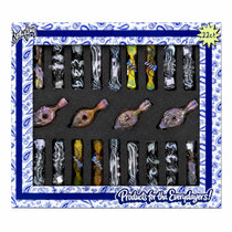 Everyday - 3" Assorted Desgin Hitter Glass Chillum Hand Pipe - 22ct Display (MSRP $15.00ea)