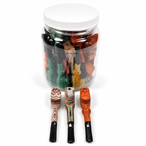 Assorted Colors Wood Pipe With Cover - 28 Ct Jar (MSRP $10.00ea)