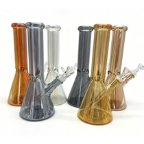 Electro Plated Assorted Color Beaker Water Pipe - with 14M Male Bowl (MSRP $25.00)