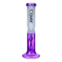 Clover Glass - 13" 5mm Assorted Color Tube Perc Straight Water Pipe - With 14M Bowl (MSRP $40.00)