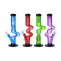 Clover Glass - 14" 5mm Assorted Colors Straight Zong Water Pipe - with 14M Bowl (MSRP $40.00)