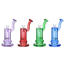 Clover Glass - 8" 5mm Assorted Colors Dab Rigs Water Pipe - With Quartz Banger 14M (MSRP $30.00)