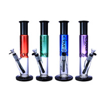 Clover Glass - 14" 5mm Assorted Colors Straight Water Pipe - With 14M Bowl (MSRP $40.00)
