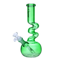 Clover Glass - 10" 5mm Assorted Color Kinky Beaker Water Pipe - with 14M Bowl (MSRP $30.00)