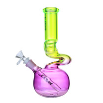 Clover Glass - 10" 5mm Assorted Color Kinky Beaker Water Pipe - with 14M Bowl (MSRP $30.00)