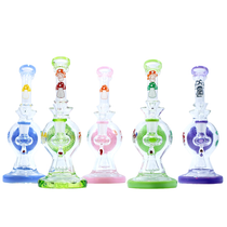 8.5" Assorted Mashroom Art Ball Perc Water Pipe (MSRP $60.00)