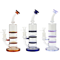 10" Triple Honey Comb Disc Perc Assorted Color Water Pipe (MSRP $40.00)