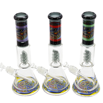 16" 25mm Thick Base Swirl Perc Assorted Beaker Water Pipe (MSRP $60.00)