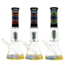 16" 25mm Thick Base Swirl Perc Assorted Beaker Water Pipe (MSRP $60.00)