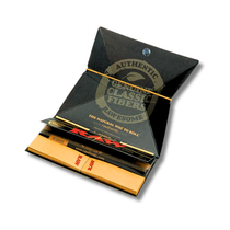 RAW® - Black Artesano Rolling Papers King Size Slim With Tips (32ct) - Display of 15 (MSRP $4.75ea)