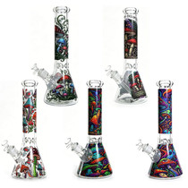 14" 7mm Thick Mashroom Decal Art Heavy Beaker Water Pipe (MSRP $60.00)