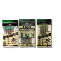 King Palm - Green Leaf Tubes - 5ct Display of 8 (MSRP $5.00-8.00ea)