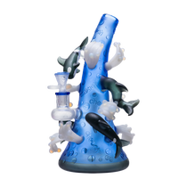 Cheech Glass - Dolphins Swimming Around Blue Sea Rig (MSRP $140.00)