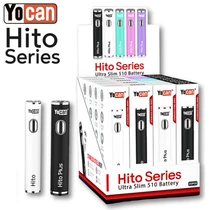Yocan - Hito Series 510 Battery - Display of 20 - Mixed Color (MSRP $8.00-10.00ea)