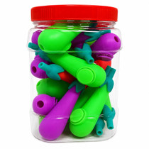 4" Assorted Colors Silicone Eggplant Pipe - 18 ct Jar (MSRP 8.00ea)