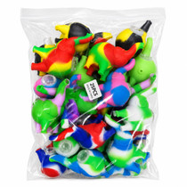4" Assorted Colors Silicone Elephant Bubbler - 25ct Bag (MSRP $8.00ea)