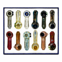 Everyday - 4" Premium Assorted Styles Screen Bowl Hand Pipe - 12ct Display (MSRP $ 15.00ea)