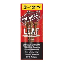Swisher Sweets - Tobacco Wraps (3ct) Box of 10 (Pre-priced $2.99)