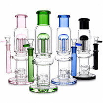 9.5" Assorted Colors Tree Perc Straight Water Pipe (MSRP $40.00)