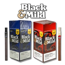 Black & Mild - Cigar Wraps 1ct Box of 25 - Plastic Tip (Pre-Priced $1.19ea)