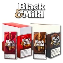 Black & Mild - Cigar Wraps 5ct Box of 10 - 110MM Filter Tip (MSRP $5.99ea)