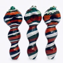5" Swirl Rod Work Colorful Hand Pipe 2 - Pk (MSRP $15.00ea)