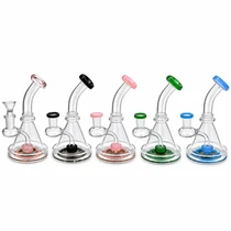 Calibear - 7" Assorted Colors Wig Wag Bottom Water Pipe - with 14M Bowl  (MSRP $20.00)