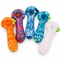 3" Frit With Color Dot Art Hand Pipe - Pack of 3 (MSRP $10ea)